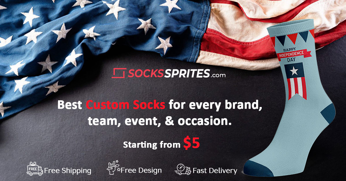 Celebrate Independence Day with Custom Branded Socks from Socks Sprites!